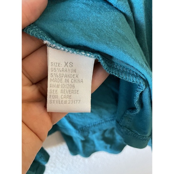 Soft Surroundings Cardigan Teal‎ Blue XS Soft Flowy Open Front - Picture 3 of 3